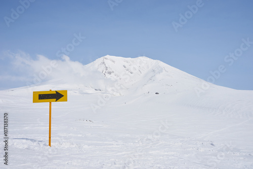 大雪山・旭岳の標識
