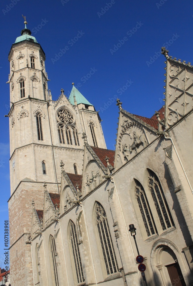 Braunschweig, Blick von Süden auf die Sankt Andreaskirche