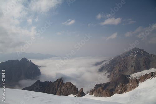 Tian Shan mountains. View from summit