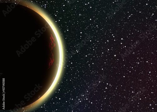 solar eclipse on space stars backgrounds