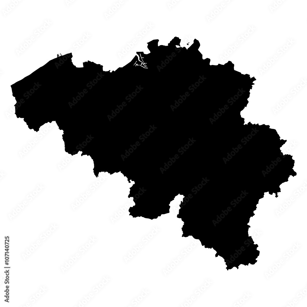 Belgium black map on white background vector
