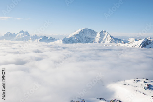 Mountains and clouds