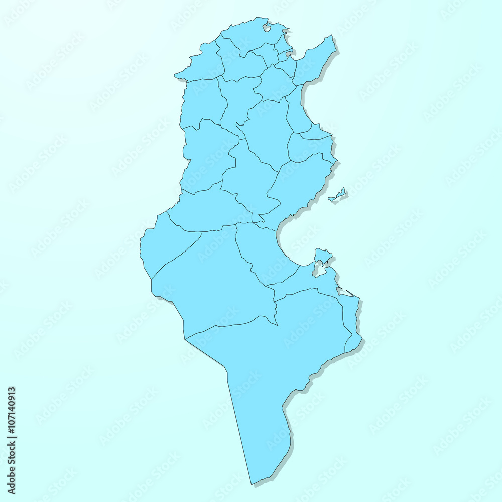 Tunisia blue map on degraded background vector