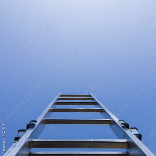 aluminum ladder and blue sky