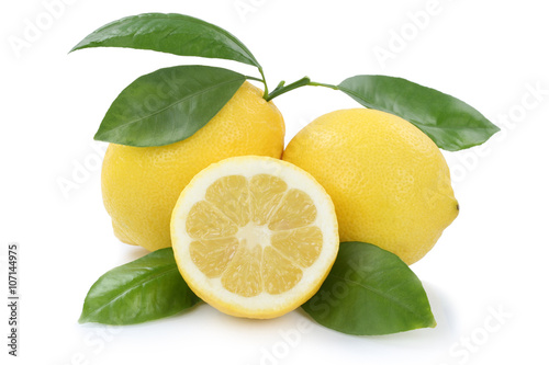 Zitrone bio Früchte Freisteller freigestellt isoliert