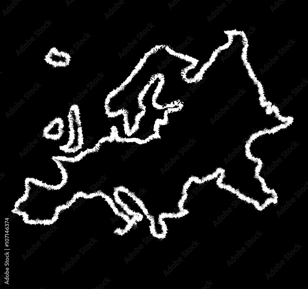 Abstract outline of Europe map Abstract outline of Europe map