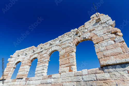 old roman arena, ancient roman ampitheater in Verona, Italy.