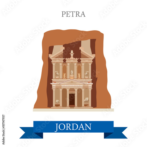 Petra in Jordan vector flat attraction landmarks
