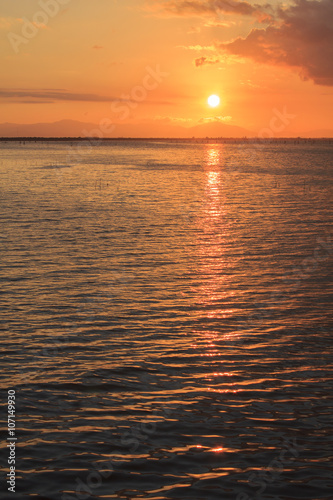 landscape of sea and beautiful sky with a sunset   Songkhla Thailand