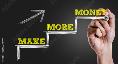 Hand writing the text: Make More Money