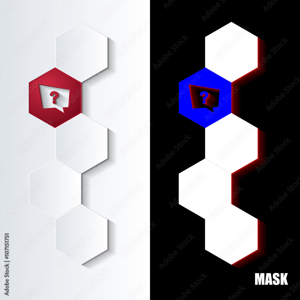 Hexagons_Red_Icon_Vertical - obrazy, fototapety, plakaty 