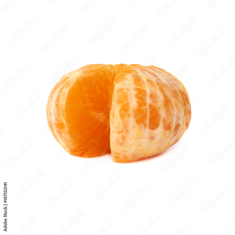 Fresh juicy tangerine fruit isolated over the white background Fresh juicy tangerine fruit isolated over the white background