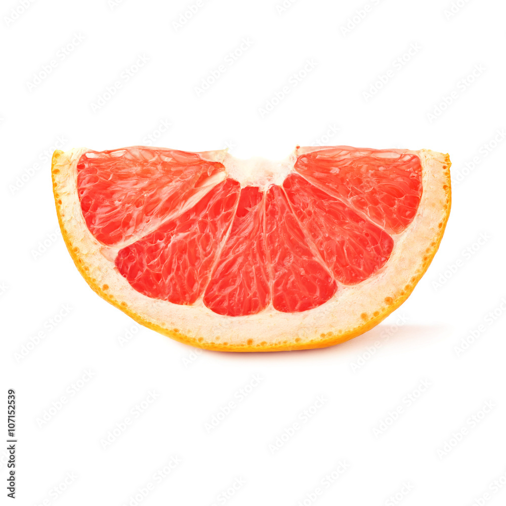 Dried small slice section of grapefruit isolated over the white background Dried small slice section of grapefruit isolated over the white background