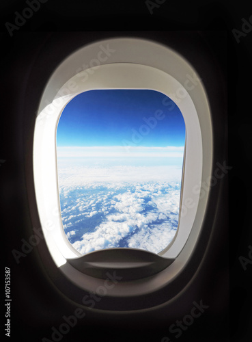 View outside of the airplane porthole