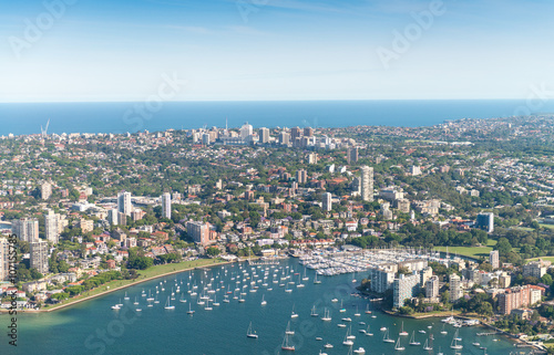 Sydney, Australia. Awesome aerial view from helicopter on a beau © jovannig