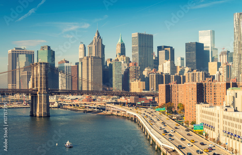 NEW YORK CITY - SEPTEMBER 21, 2015: City skyline and skyscrapers © jovannig