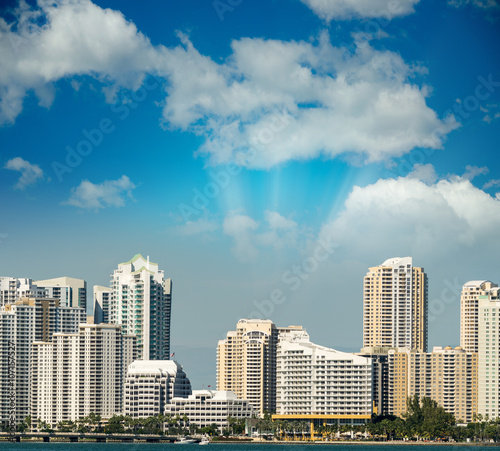 Miami skyline at dusk  Florida - USA