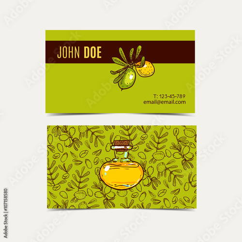Argan  business cards.  Eco style in natural colors.