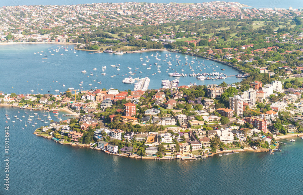 Fototapeta premium Lavender Bay aerial view, Sydney