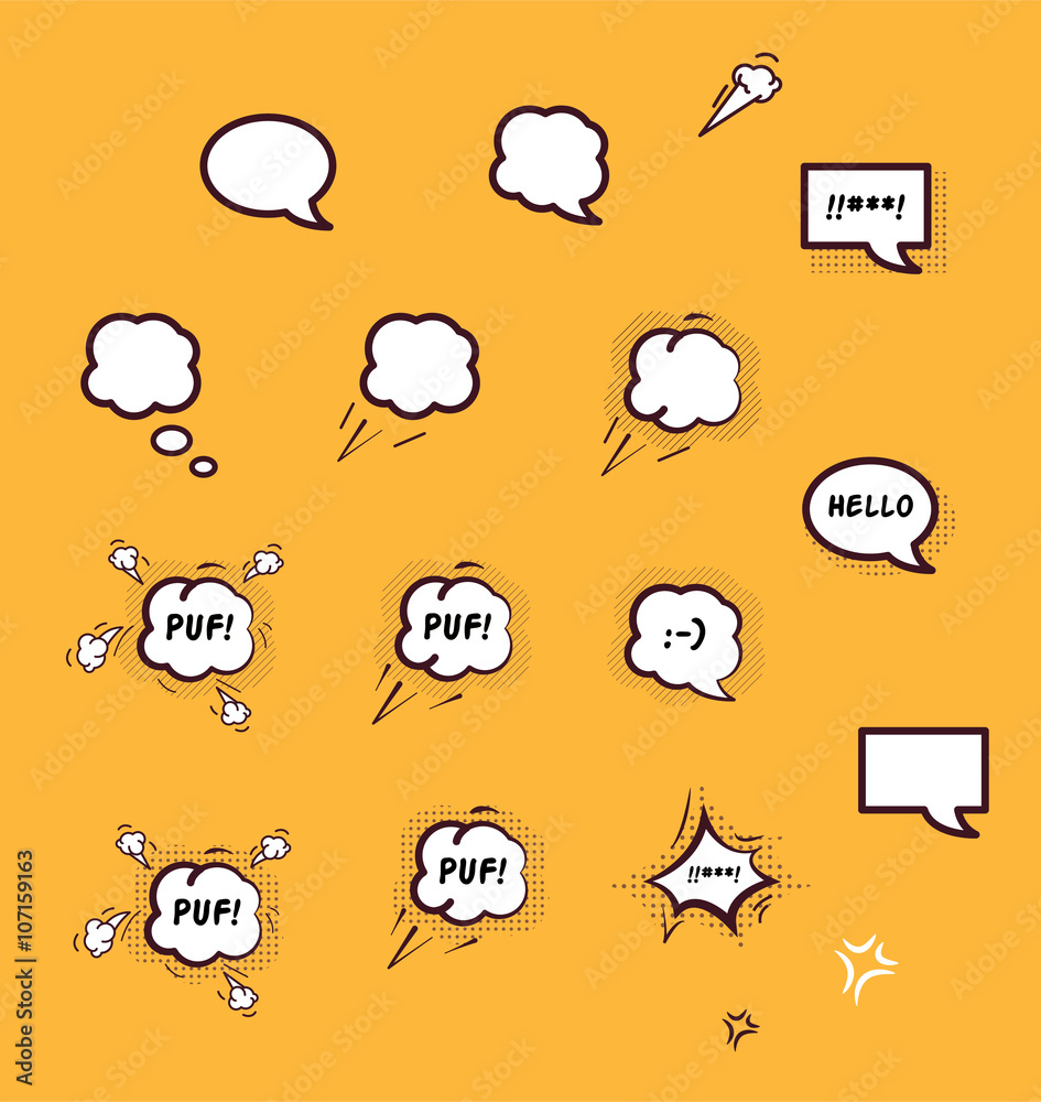 Collection of comic bubbles. Collection of comic bubbles.