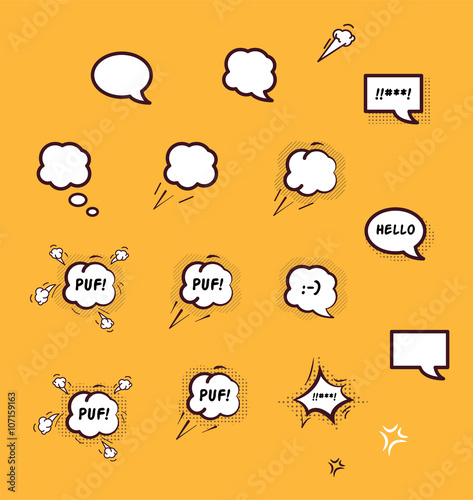 Collection of comic bubbles.