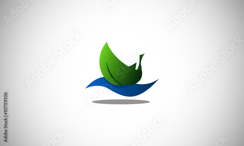  organic green leaf nature logo photo