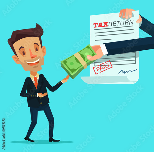 Tax return. Vector flat illustration