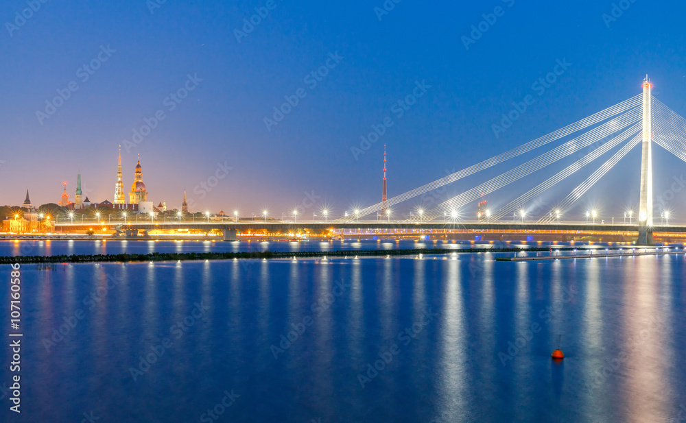 Riga. Cable-stayed bridge.