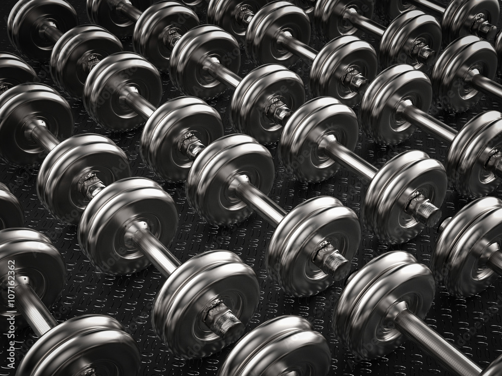 metal dumbbells background metal dumbbells background
