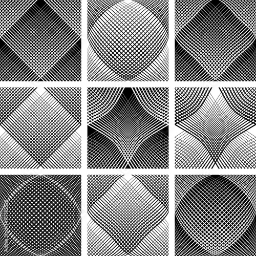 Meshy patterns. Convex and concave optical effect. © troyka
