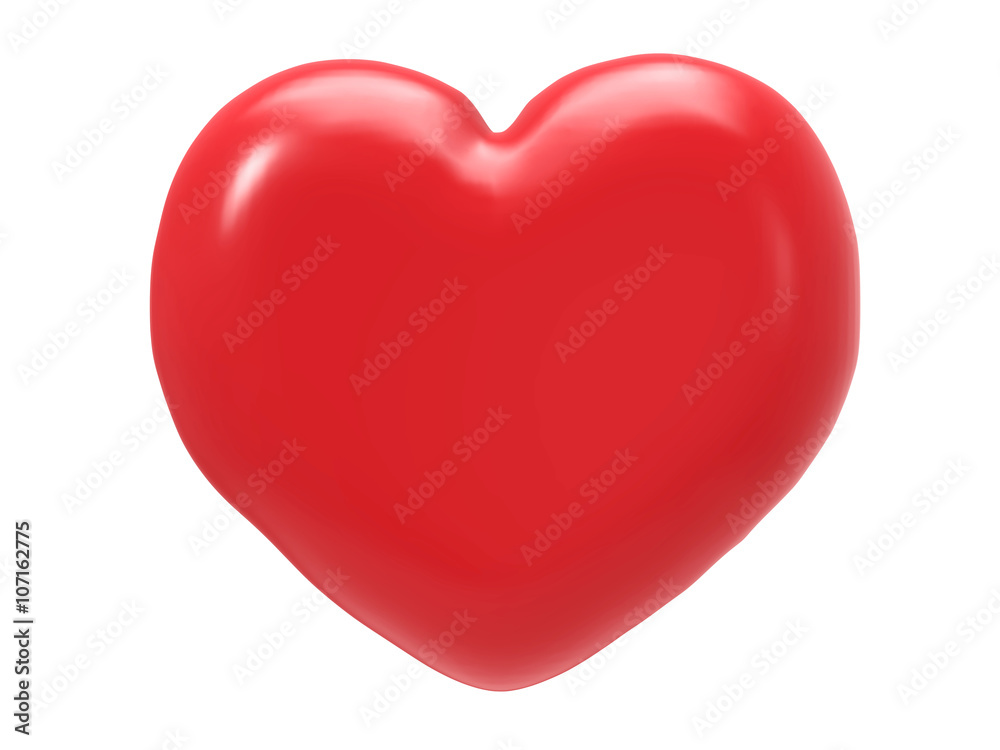 red heart shape on white background