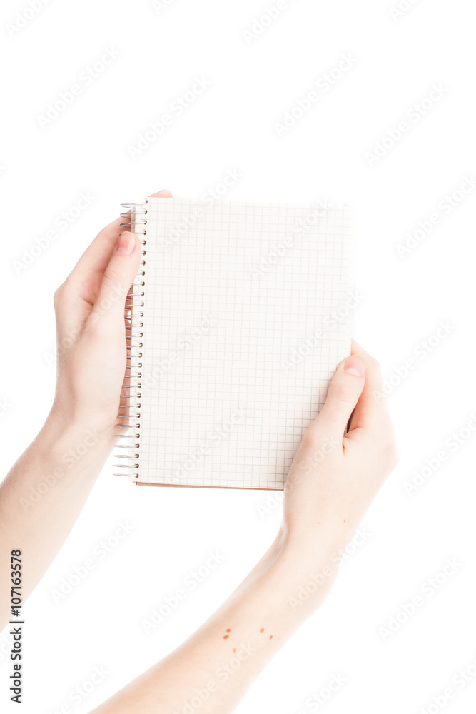 Document for drawing in hands isolated Document for drawing in hands isolated