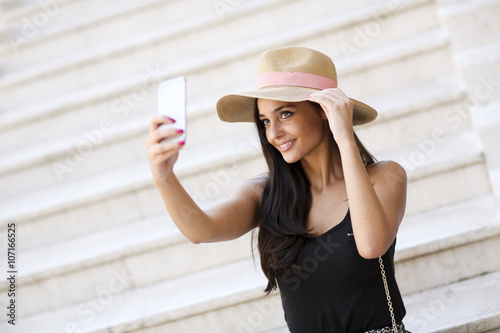 Woman taking selfie