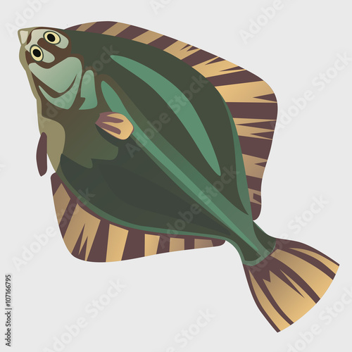 Image of flatfish in the flat style 