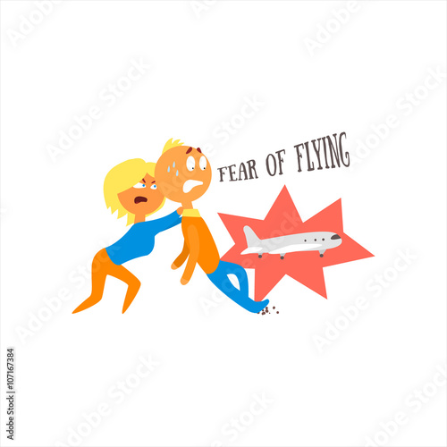 Fear Of Flying Vector Illustration