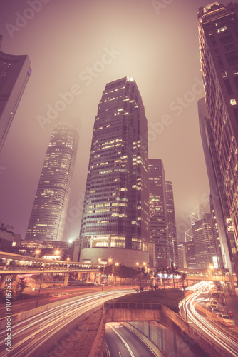 Photography Traffic in city of hongkong at Rush hours