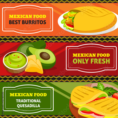 Mexican Food Horizontal Banners Set 