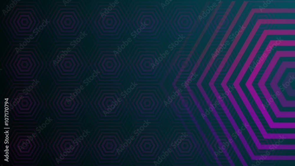 Abstract hexagonal shape background with space for your logo or text. Seamless loop.