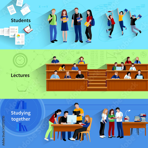 People At University Horizontal Banners