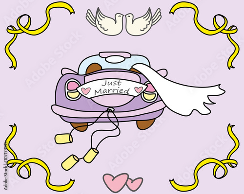 wedding car,just married