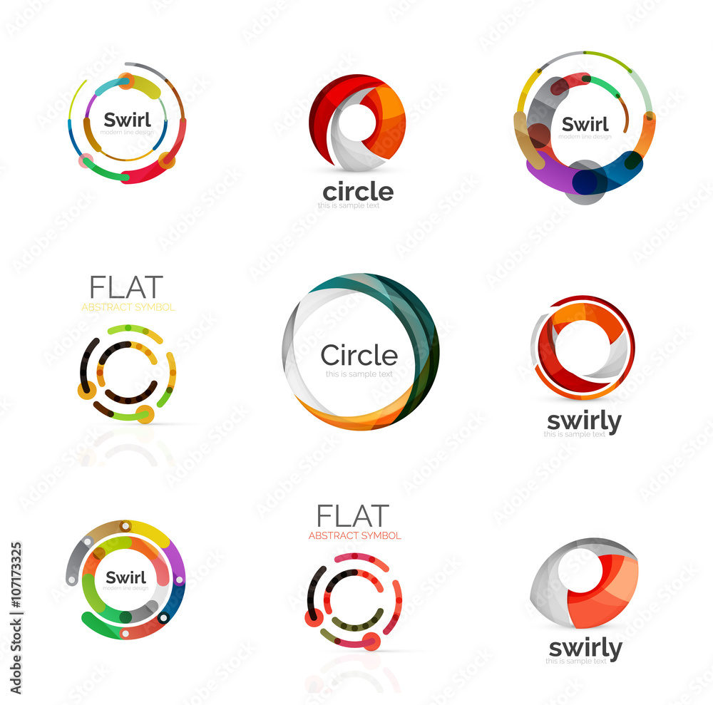 Set of various circle logos