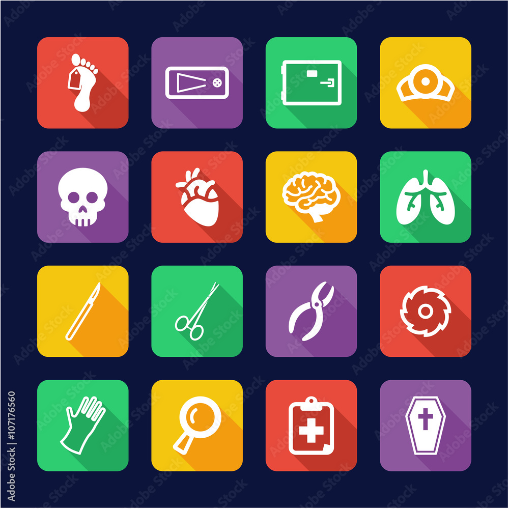 Morgue Icons Flat Design 