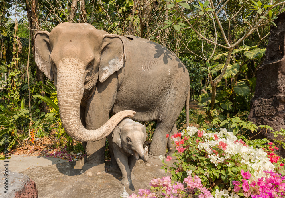 Fototapeta premium Elephant and baby elephant