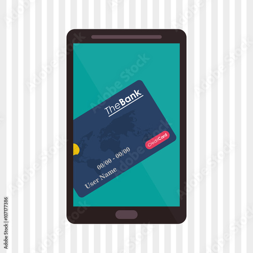 Payment with smartphone icon design, vector illustration