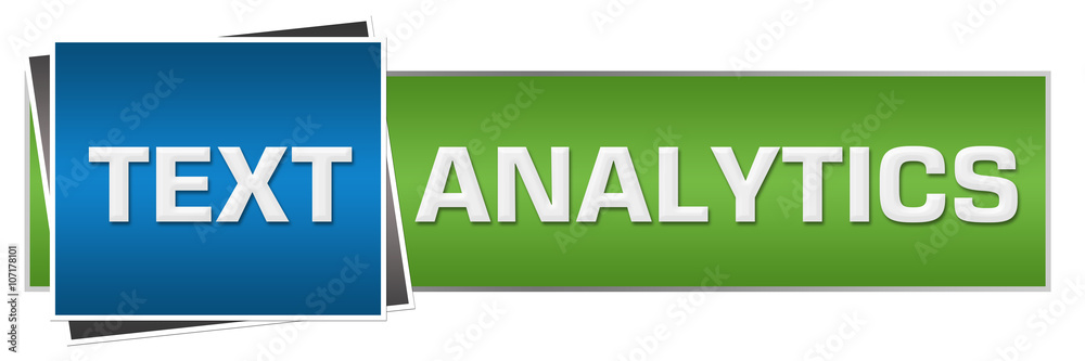 Obraz premium Text Analytics Green Blue Horizontal