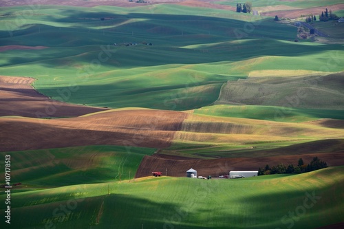 The rolling hills farmland. Palouse Hills in Washington, United State of America.