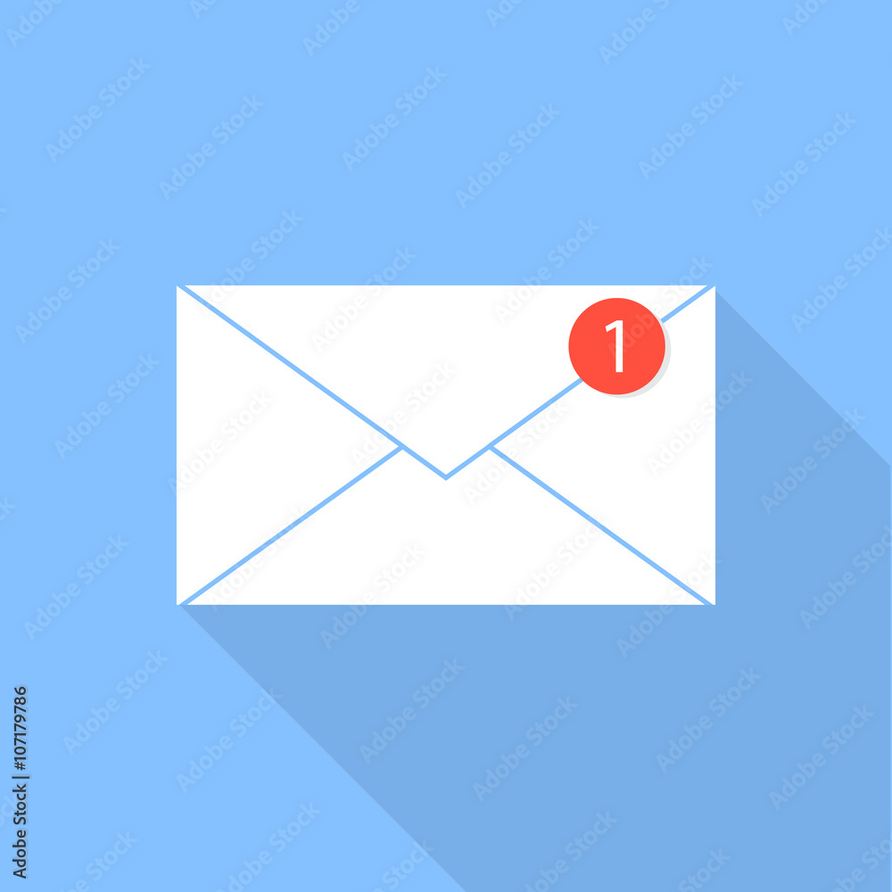 Envelope e-mail icon. Notification letter. Envelope e-mail icon. Notification letter.