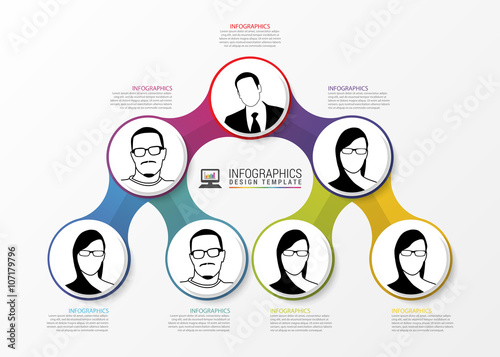 Modern organization chart template. Vector