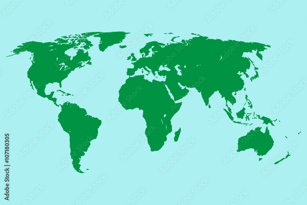 green world map. vector