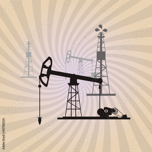 Oil pump design, vector illustration